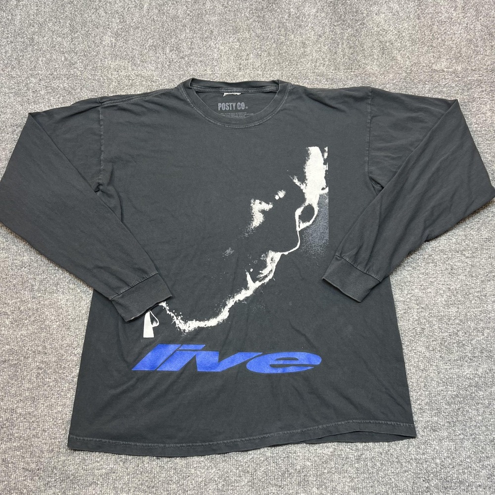Posty Co Post Malone Shirt Mens Large Black Live Long Sleeve Band Graphic Tee